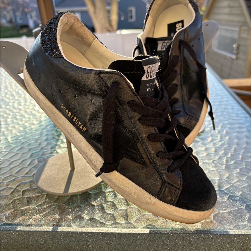 Super-Star Low Top Sneaker Golden Goose Black Sz 38 - Picture 1 of 7